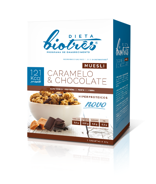 muesli caramelo e chocolate dieta biotrês