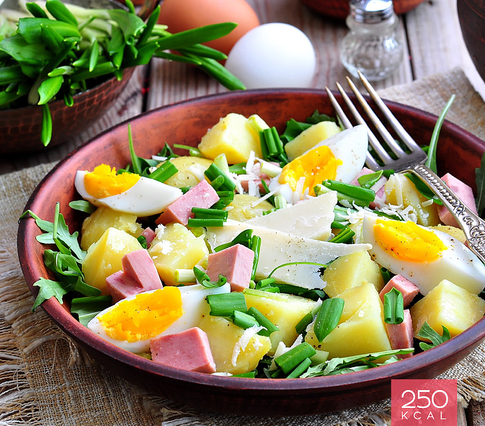 Salada crocante com fiambre Salada crocante com fiambre