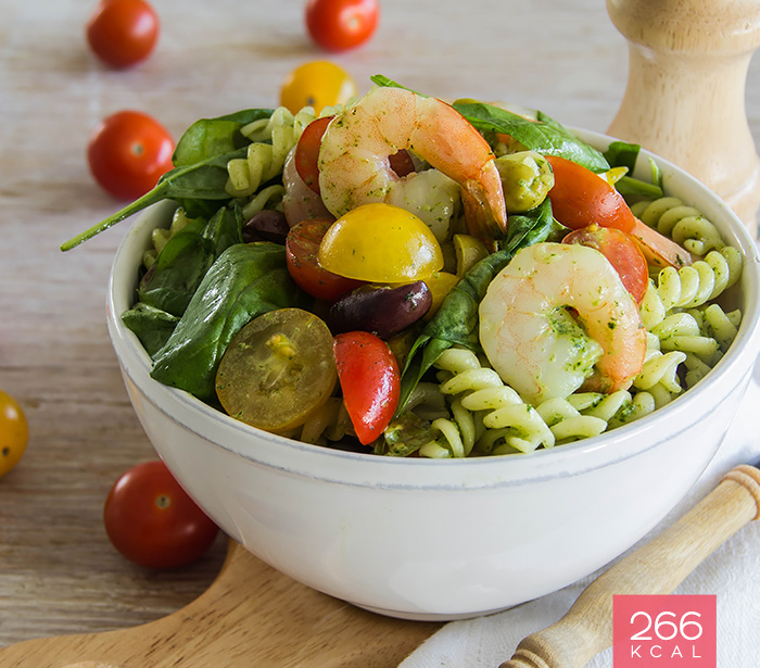 Fusilli com camarão e alcaparras Fusilli com camarão e alcaparras