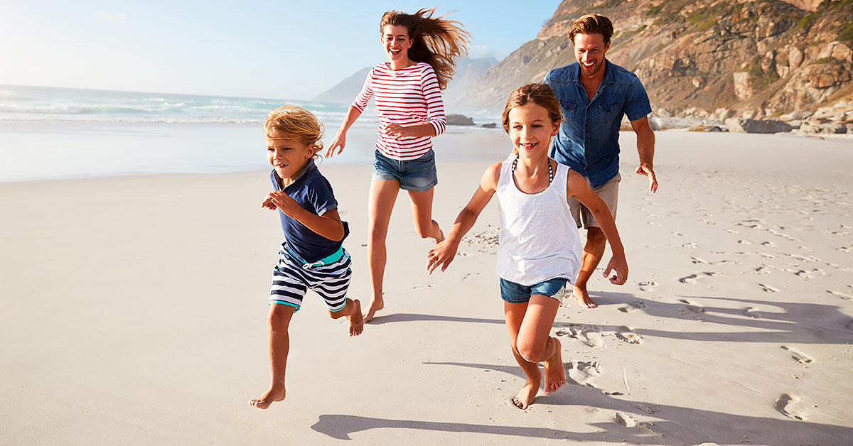 Mexa-se na praia com a família
