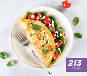 imagem que mostra a receita de omelete já preparada e empratada